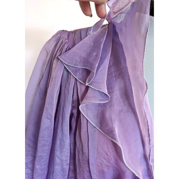 VTG 80s Cachet by Bari Protas Chiffon & Satin Bridesmaid / Prom Dress, Sz. 6/8 - Picture 7 of 13